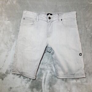 DC Shoes Mens Straight Denim Shorts Light Gray Size 30 Skate Streetwear Jorts